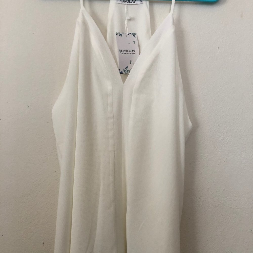 Lovely Forolav Dressy Lined Tank Top White Size XL